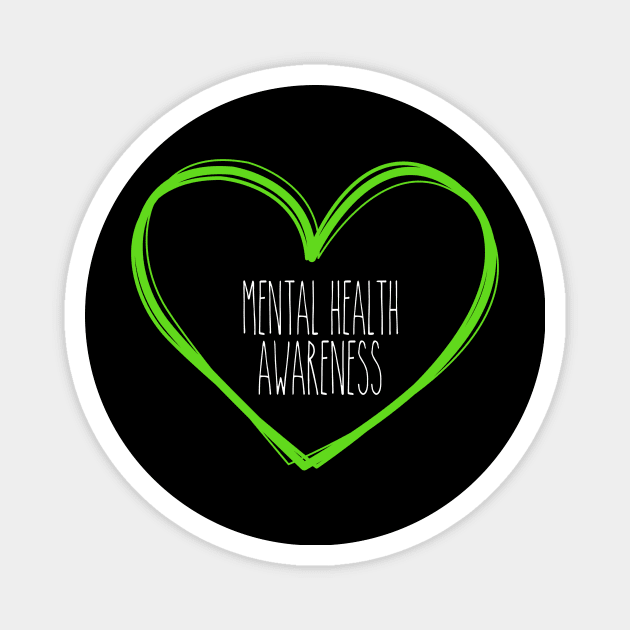 Mental Health Awareness Heart Support Magnet by MerchAndrey